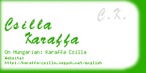 csilla karaffa business card